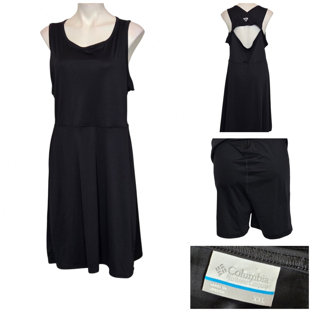 Columbia PFG Freezer III Dress Black Sleeveless Open Back Cutout XXL XK8386